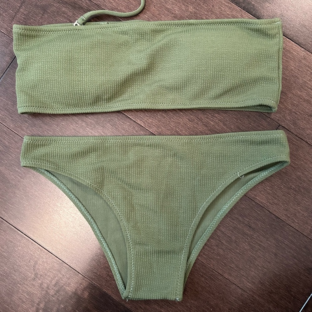 Zaful Green Bandeau Swimsuit